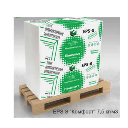 Пінопласт EPS S «Комфорт» 7,5 кг/м3 1000мм*1000мм, 40мм
