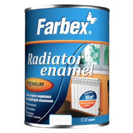 Эмаль акриловая для радиаторов отопления, белая, ТМ Farbex, 0,75 л