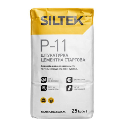 Штукатурка цементная стартовая P-11, ТМ Siltek, 25 кг