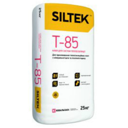 Клей для пенопласта и минеральной ваты Т-85, ТМ Siltek, 25 кг