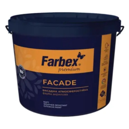 Фарба фасадна високоякісна ВДА Facade, біла матова, ТМ Farbex, 1,4 кг