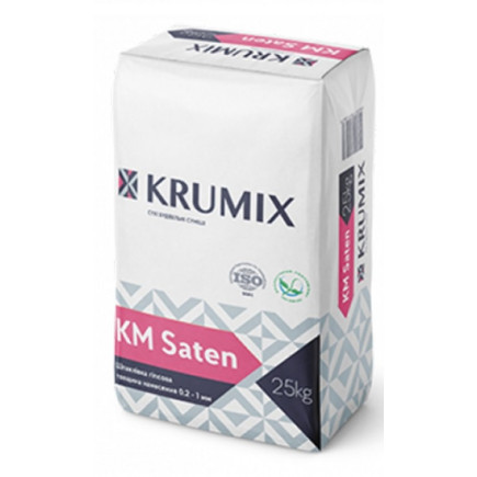 Гіпсова шпаклівка фінішна KM Saten, ТМ Крумікс, 25 кг